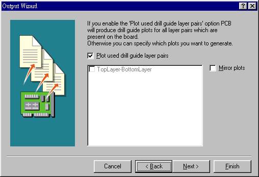 內定值為設計為頂層與底層要鉆孔文件，且為50mil大小的圖形